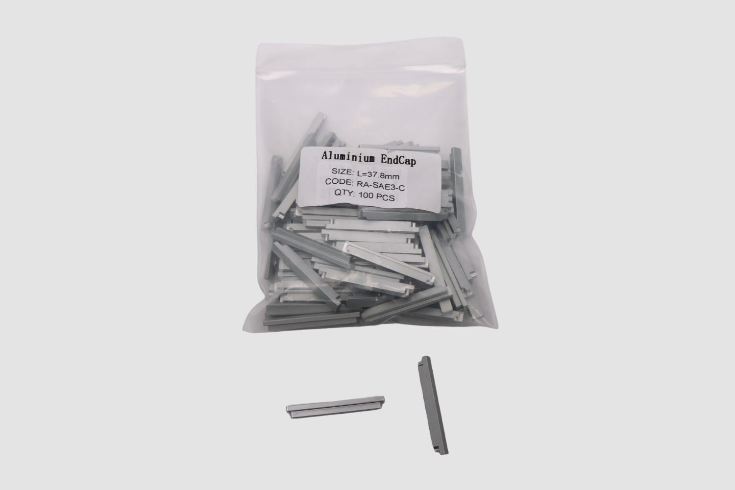 RA-SAE3-C 38mm Extrusion End Caps Bag of 100