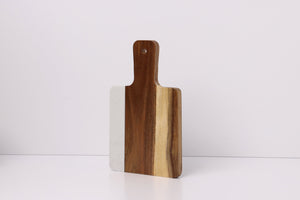 Laserable Marble Acacia Wood Cutting Board with Handle