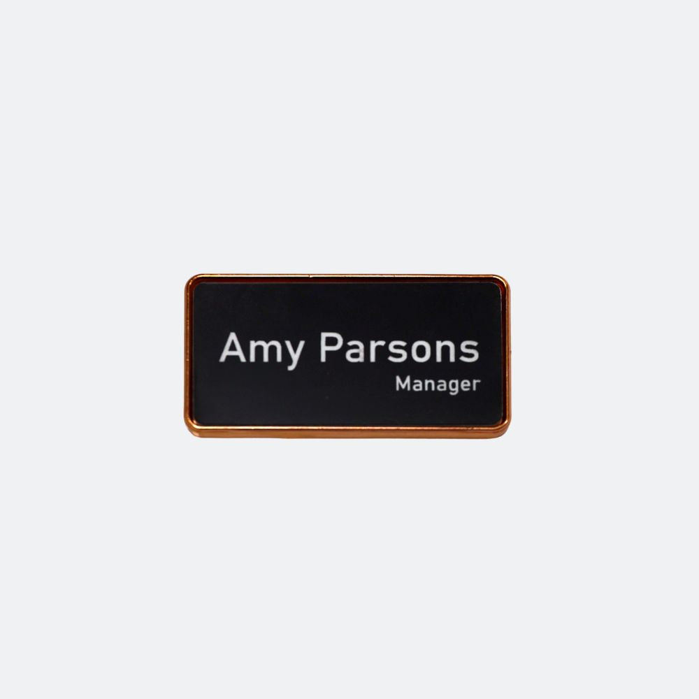 Name Badge Holders Rose Gold Large | Laser Engraving Parts ...