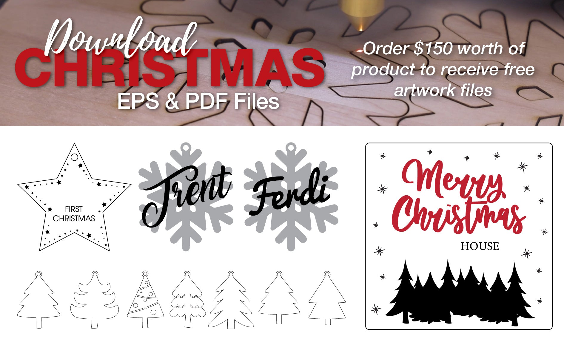 Christmas Vector EPS & PDF Files Digital Download